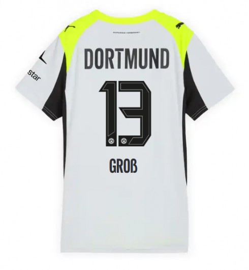 Borussia Dortmund Pascal Gross #13 Bortedrakt Dame 2025-26 Korte ermer Borussia Dortmund Pascal Gross #13 Bortedrakt Dame 2025-26 Korte ermer